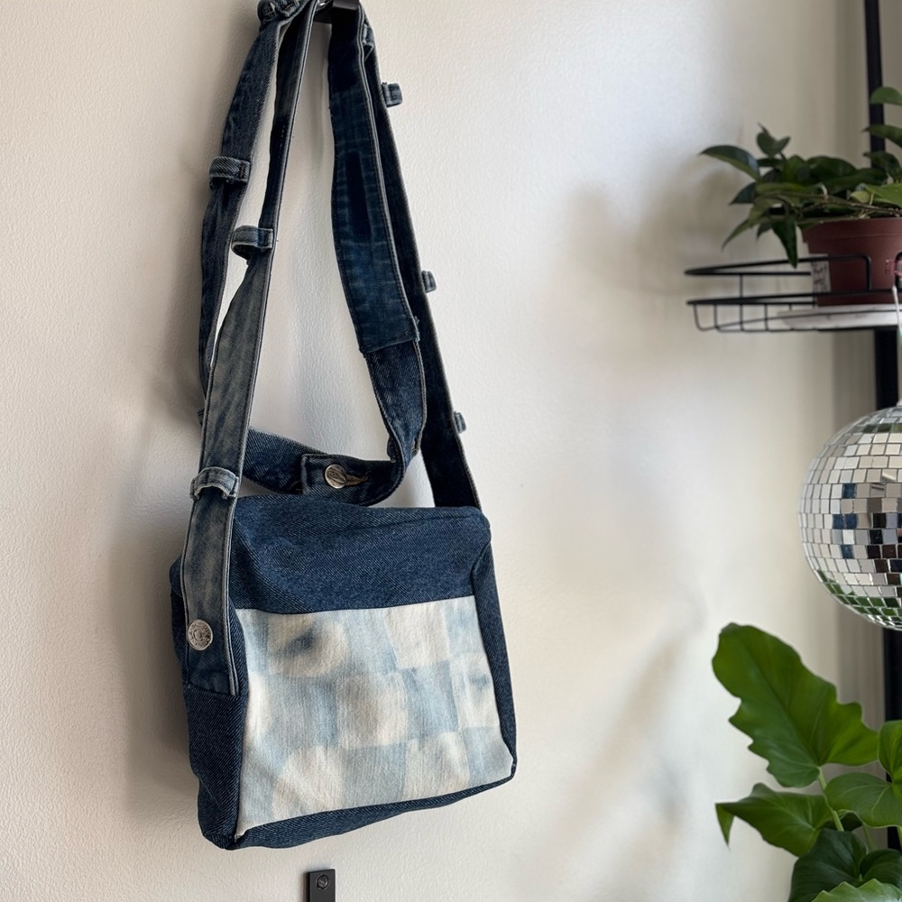 Bleached Denim Crossbody Bag